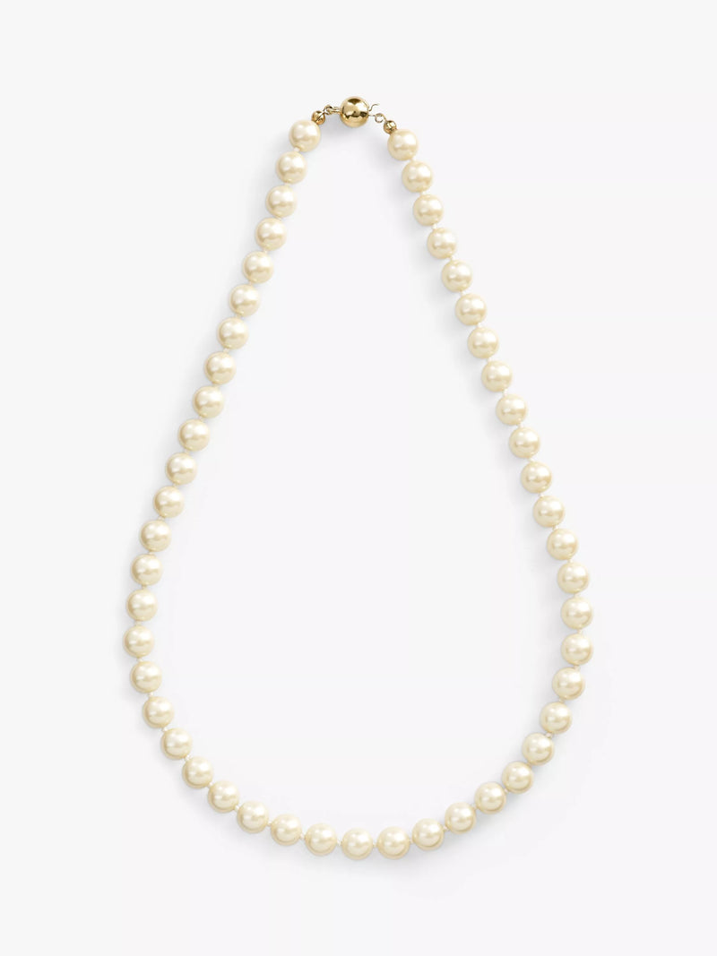 Eclectica Pre-Loved Single Row Faux Pearl Necklace, 45cm