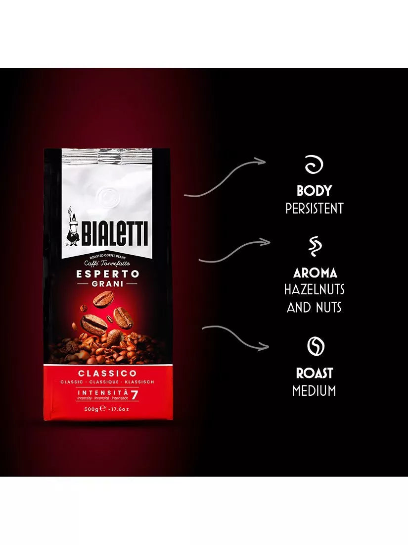 Bialetti Esperto Grani Classico whole bean coffee 500g - British product