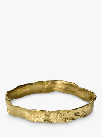 John Lewis Gold-Plated Wave-Textured Bangle with Polished Interior- Buy online at McGrocer