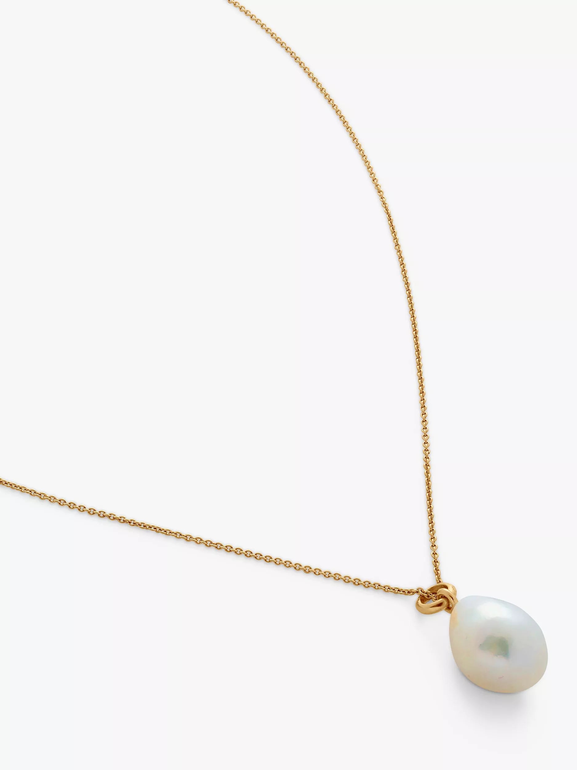 Monica Vinader Nura Pearl Pendant Necklace, Gold