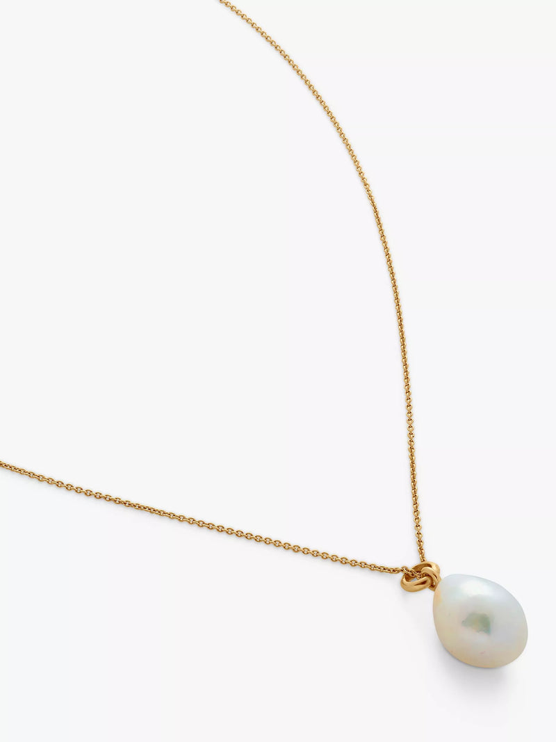 Monica Vinader Nura Pearl Pendant Necklace, Gold