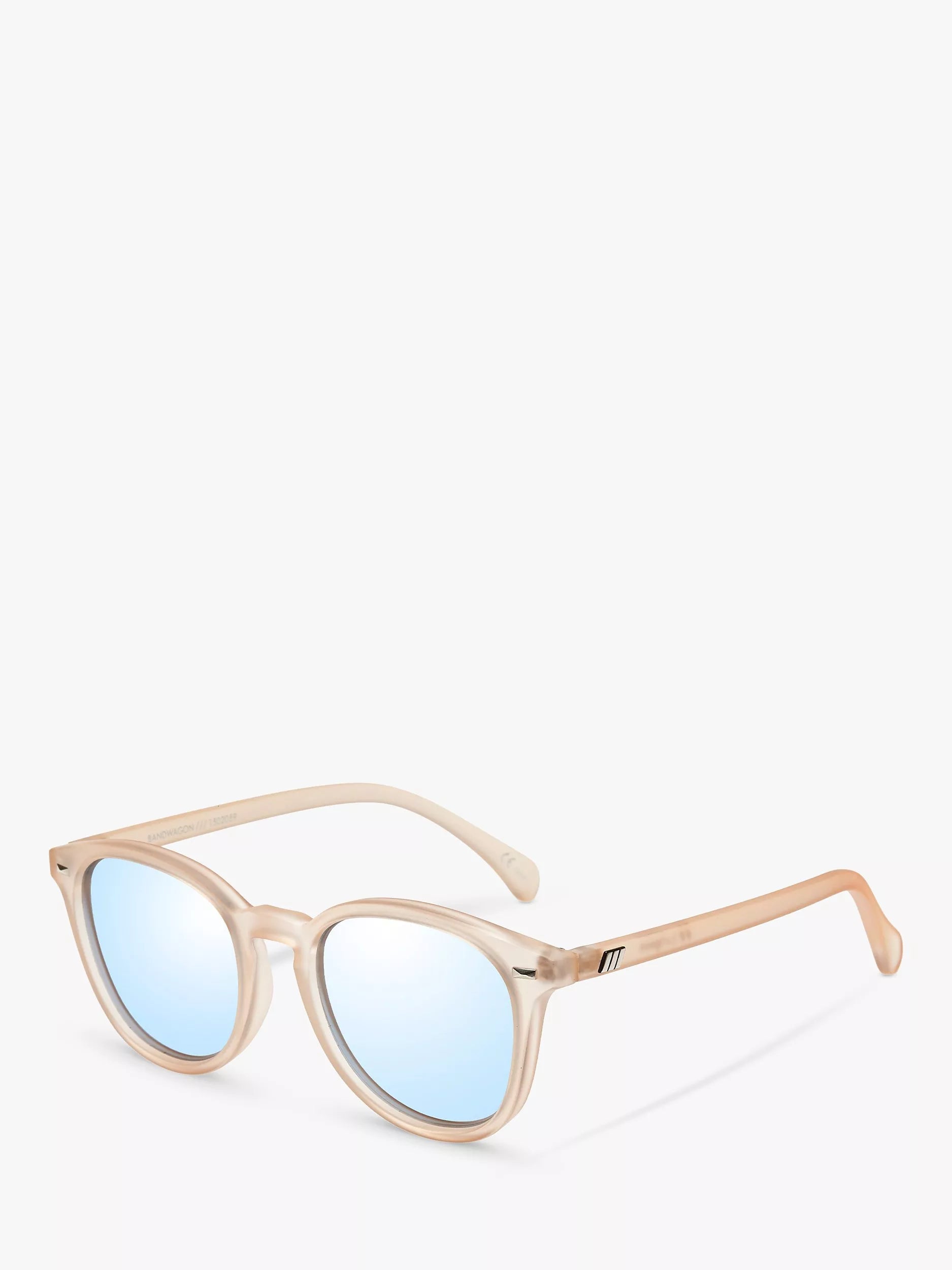 Le Specs Bandwagon round mirrored sunglasses brown frame - British product