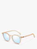 Le Specs Bandwagon round mirrored sunglasses brown frame - British product