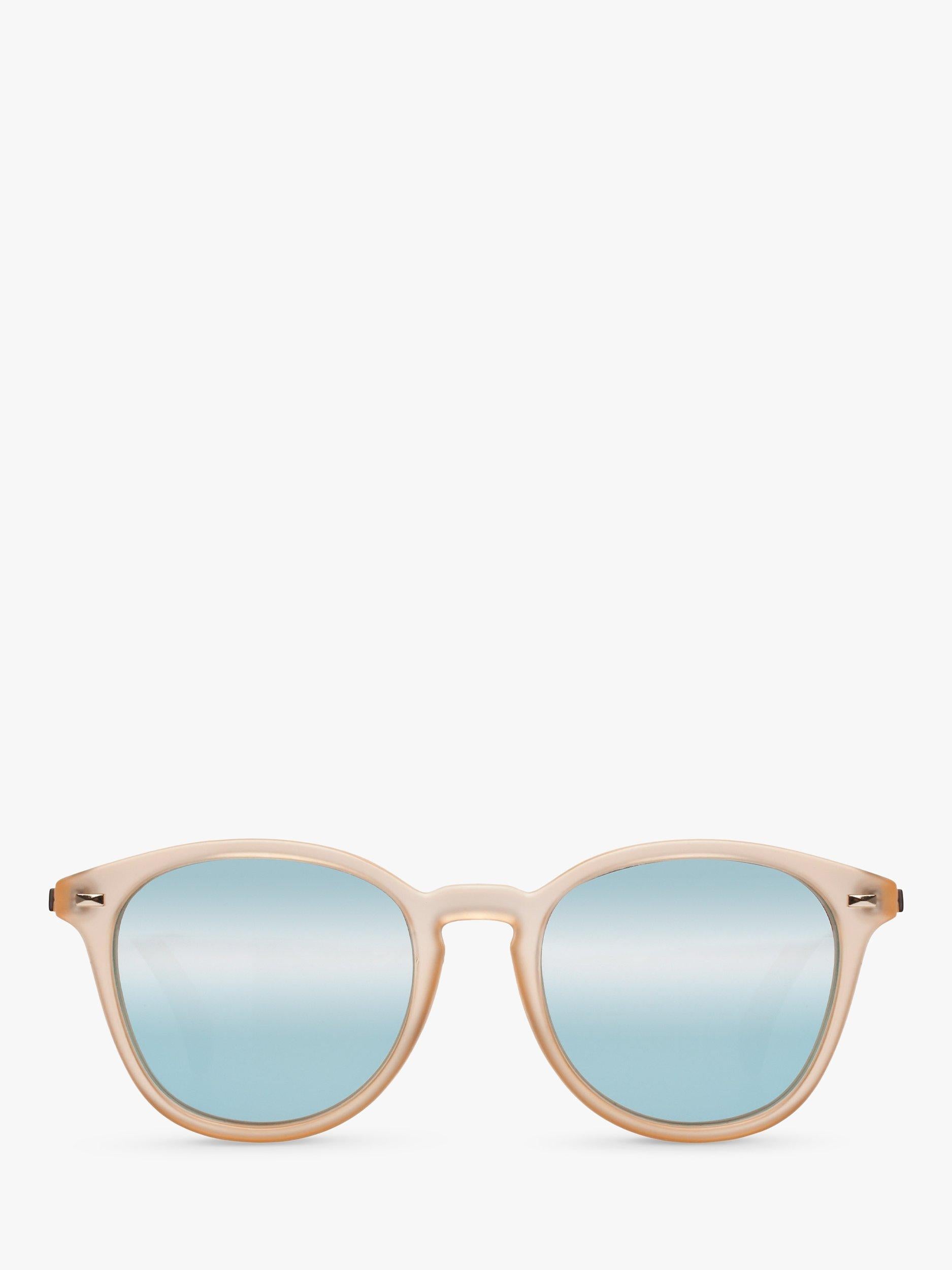 Le Specs Bandwagon round mirrored sunglasses brown frame - British product