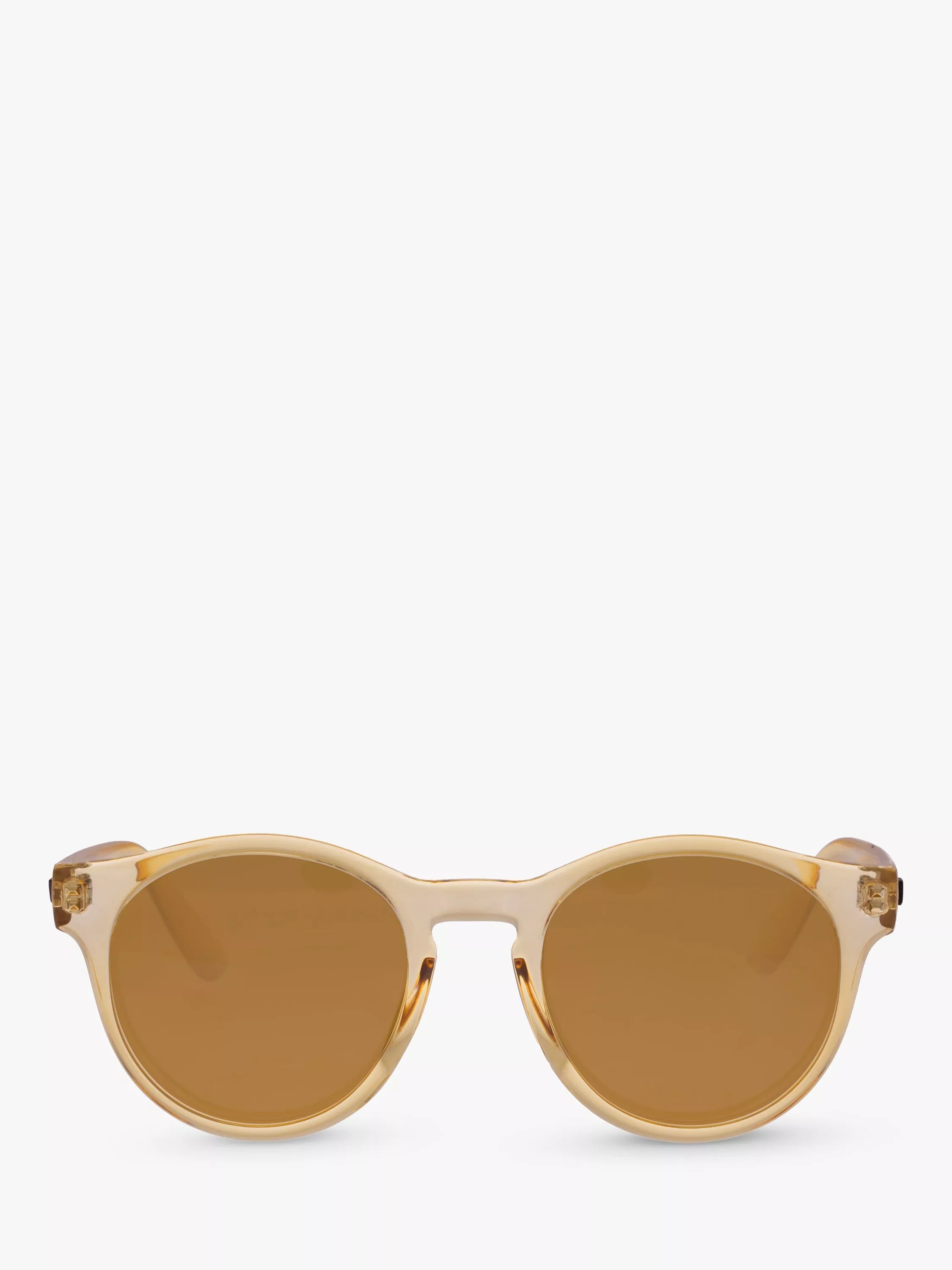Le Specs polarised round sunglasses clear brown tan 50mm - British product