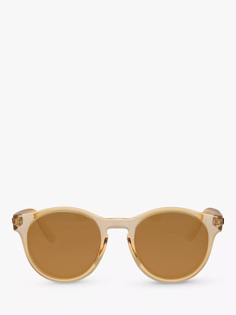 Le Specs polarised round sunglasses clear brown tan 50mm - British product