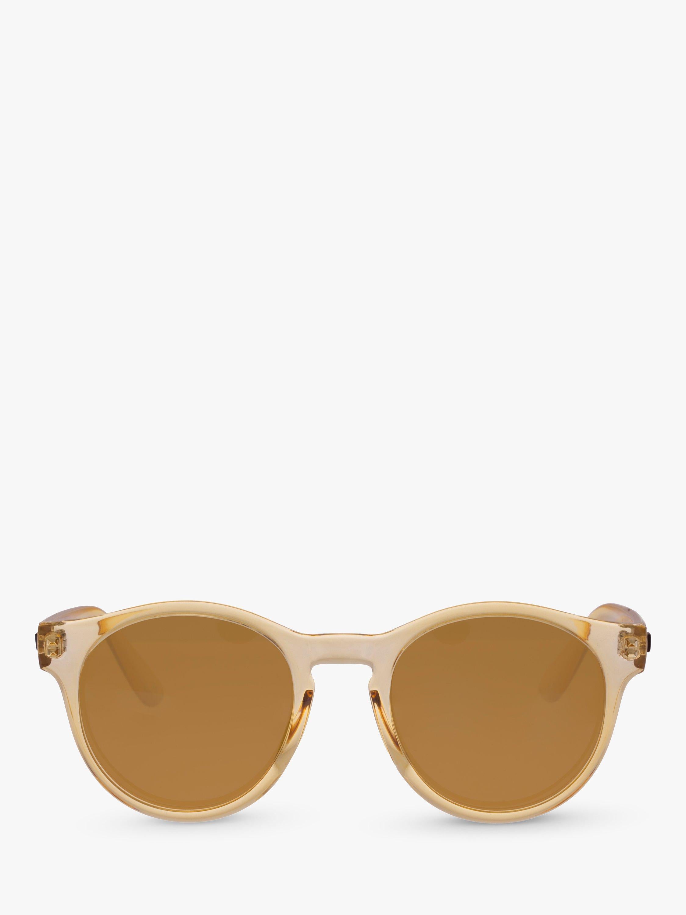 Le Specs polarised round sunglasses clear brown tan 50mm - British product