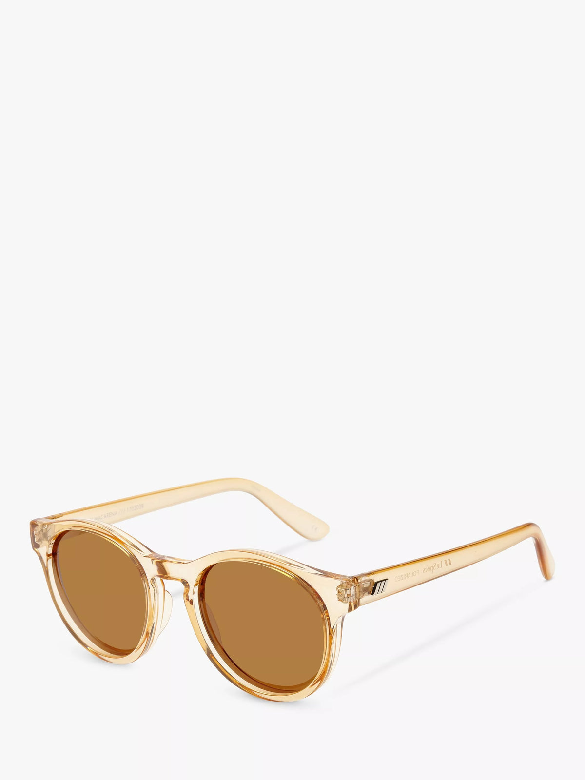 Le Specs polarised round sunglasses clear brown tan 50mm - British product