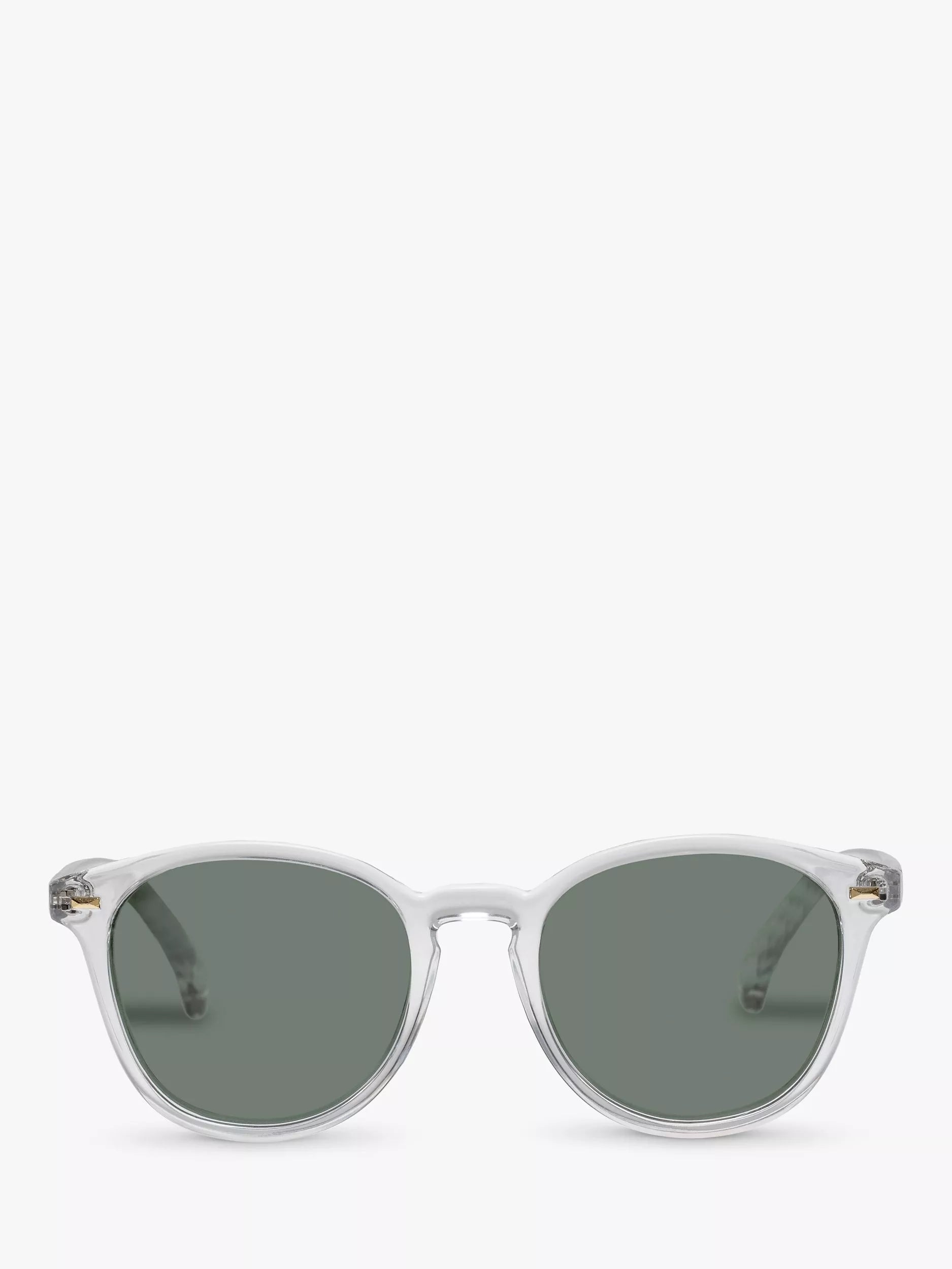Le Specs Bandwagon polarised round sunglasses clear green tint, UK version