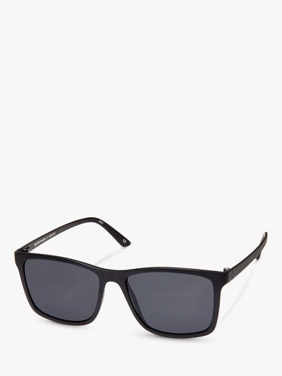 John Lewis Le Specs Men's Master Tamers Rectangular Sunglasses, Black/Grey- Buy online at McGrocer
