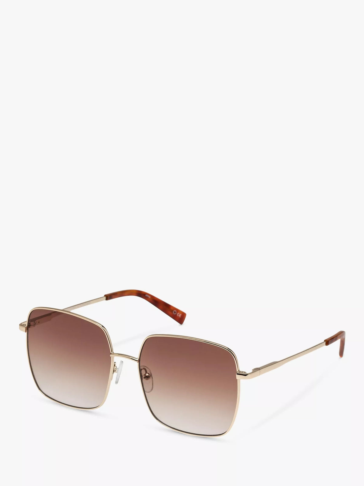 Le Specs square sunglasses gold frame brown gradient, UK version