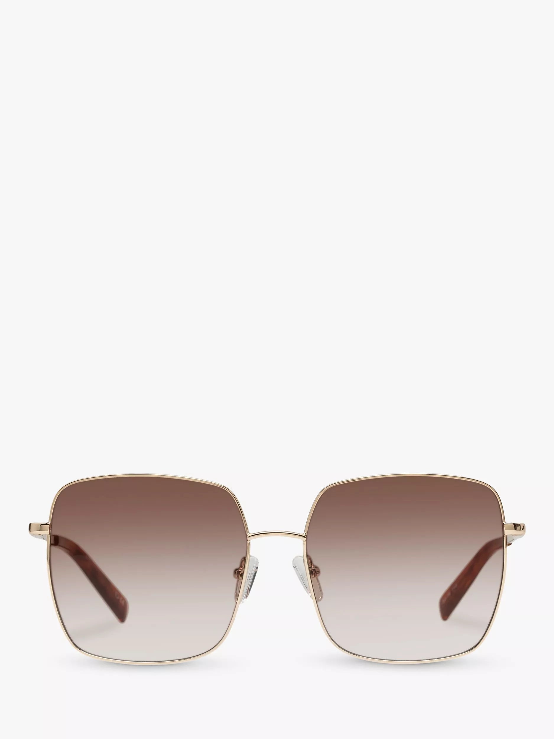Le Specs square sunglasses gold frame brown gradient, UK version