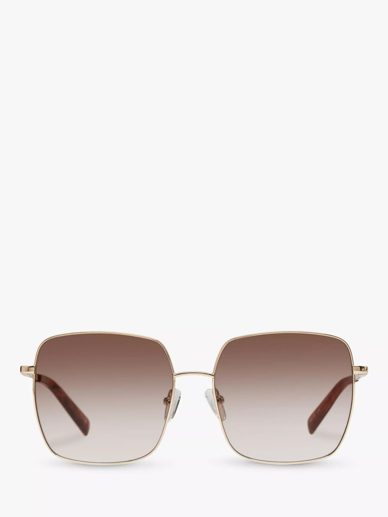 Le Specs square sunglasses gold frame brown gradient, UK version