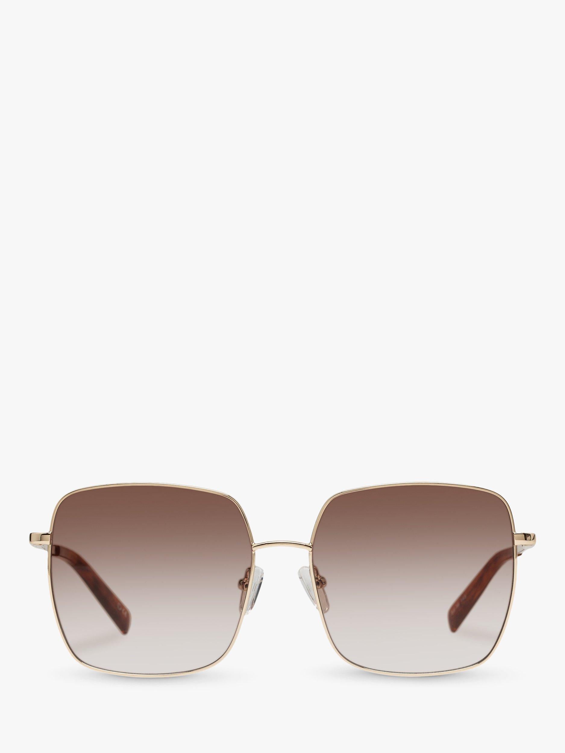 Le Specs square sunglasses gold frame brown gradient, UK version