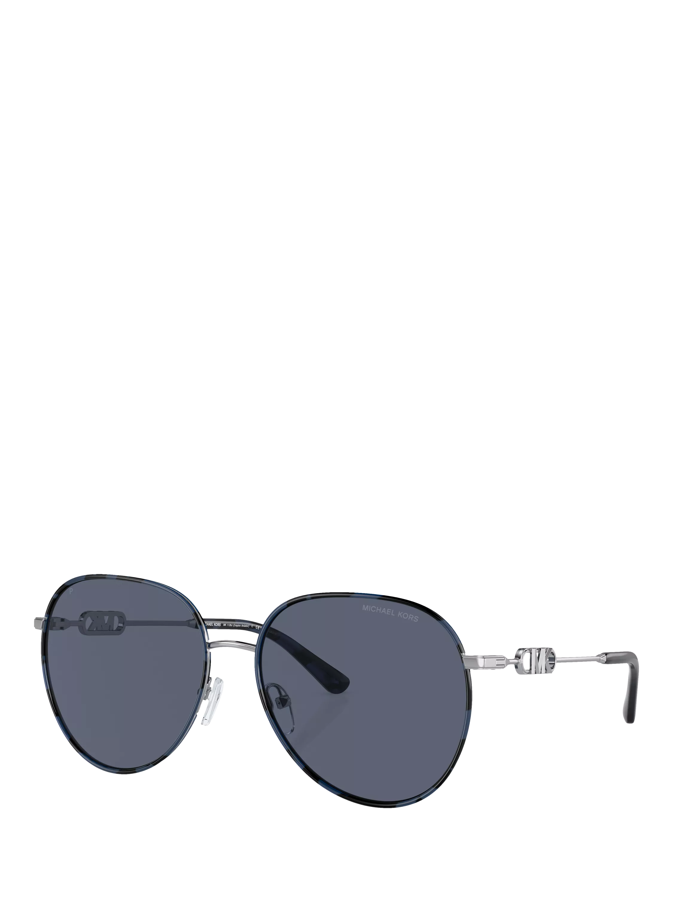 Michael Kors round sunglasses silver/blue tortoise 58mm, imported from the UK