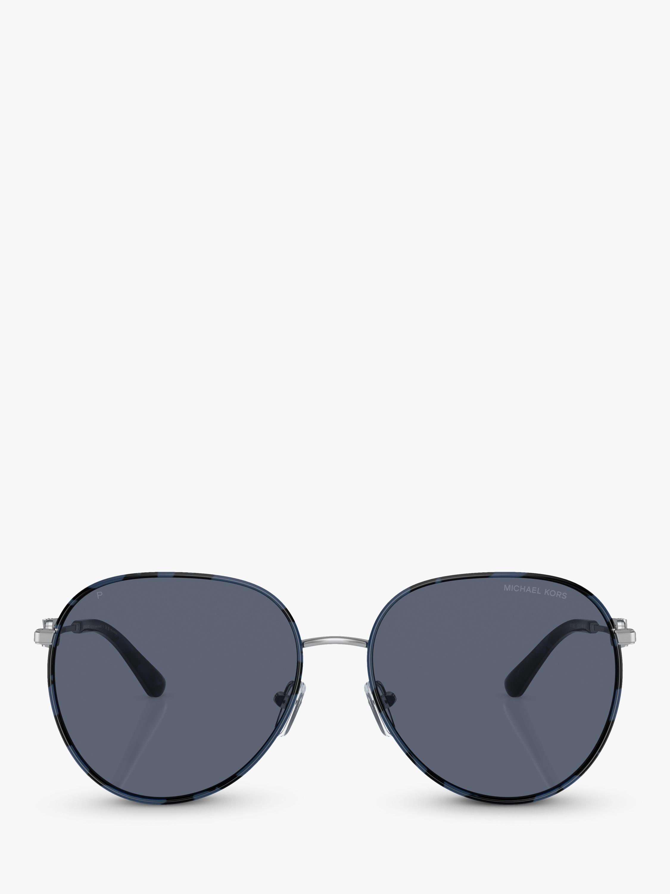 Michael Kors round sunglasses silver/blue tortoise 58mm, imported from the UK