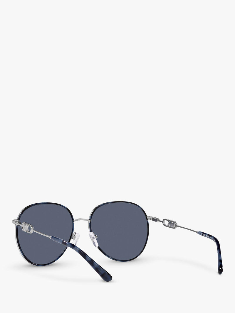 Michael Kors round sunglasses silver/blue tortoise 58mm, imported from the UK