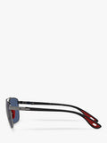نظارات شمسية مربعة Ray-Ban RB3715M بإطار معدني أزرق وعدسات زرقاء، نسخة المملكة المتحدة