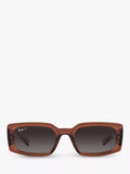 Ray-Ban Kiliane polarised rectangular sunglasses transparent brown (British brand)
