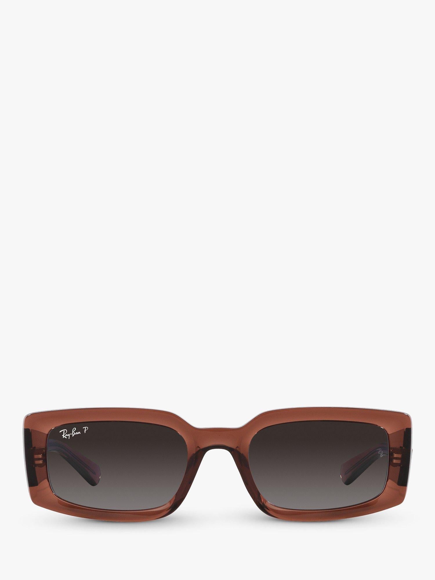 Ray-Ban Kiliane polarised rectangular sunglasses transparent brown (British brand)
