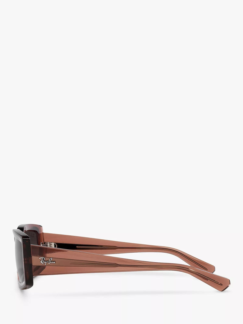 Ray-Ban Kiliane polarised rectangular sunglasses transparent brown (British brand)