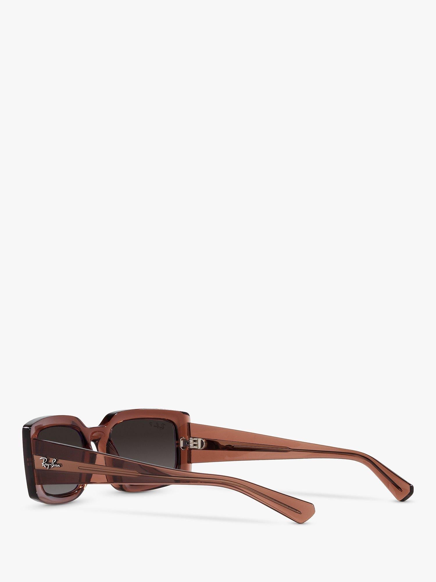Ray-Ban Kiliane polarised rectangular sunglasses transparent brown (British brand)
