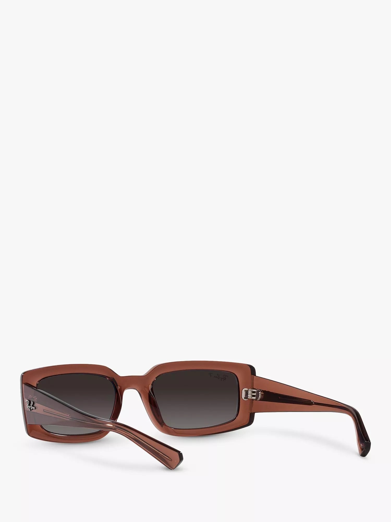 Ray-Ban Kiliane polarised rectangular sunglasses transparent brown (British brand)