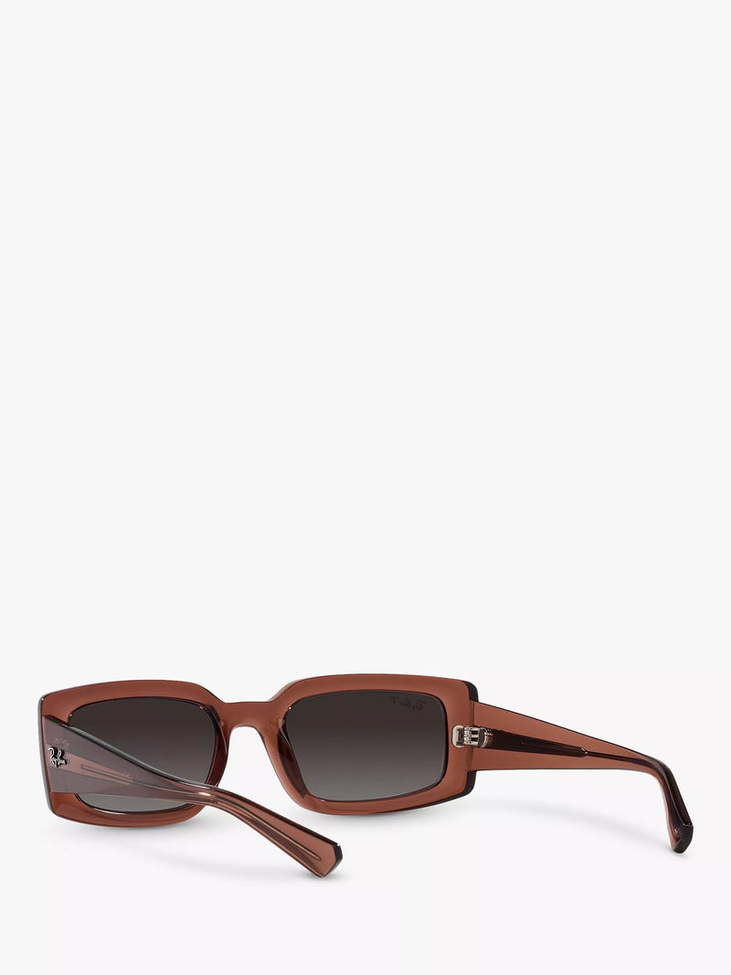 Ray-Ban Kiliane polarised rectangular sunglasses transparent brown (British brand)