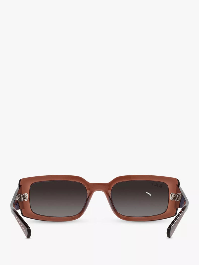 Ray-Ban Kiliane polarised rectangular sunglasses transparent brown (British brand)