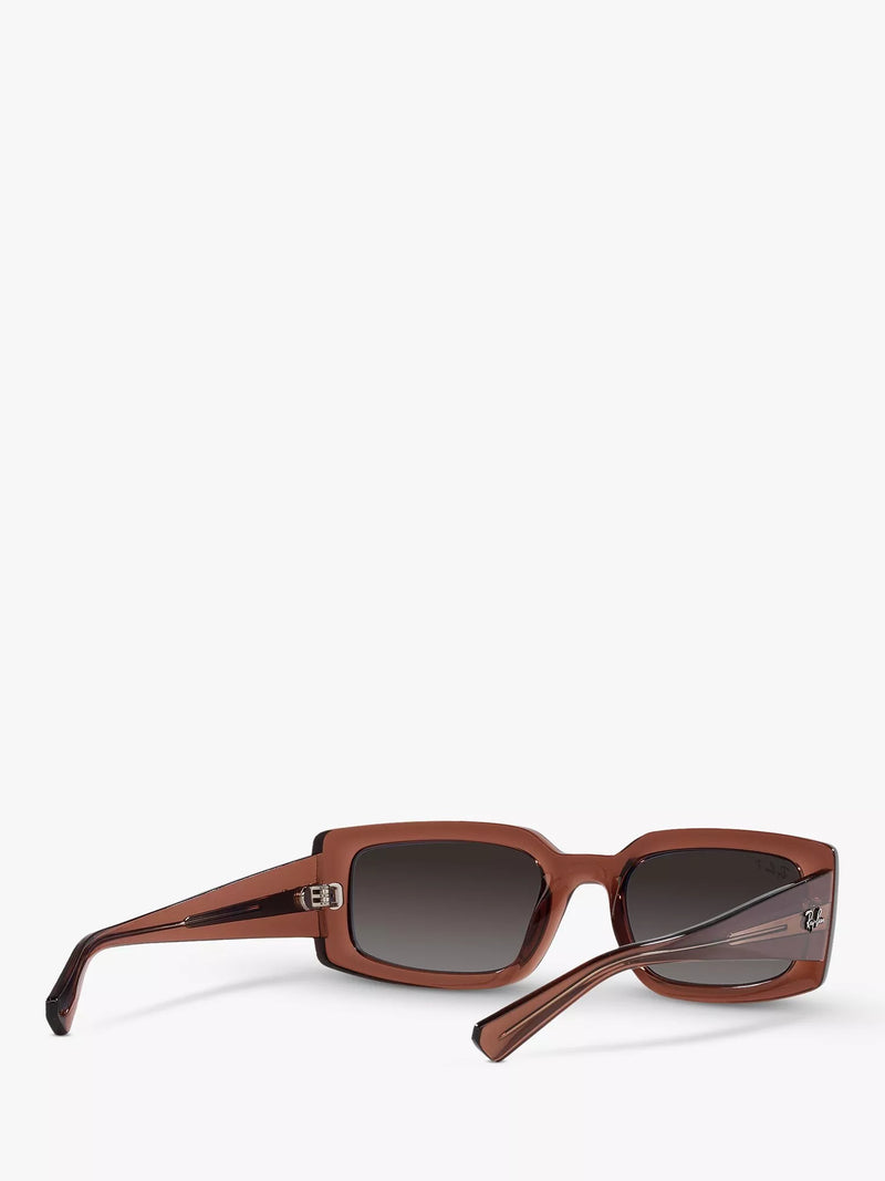 Ray-Ban Kiliane polarised rectangular sunglasses transparent brown (British brand)