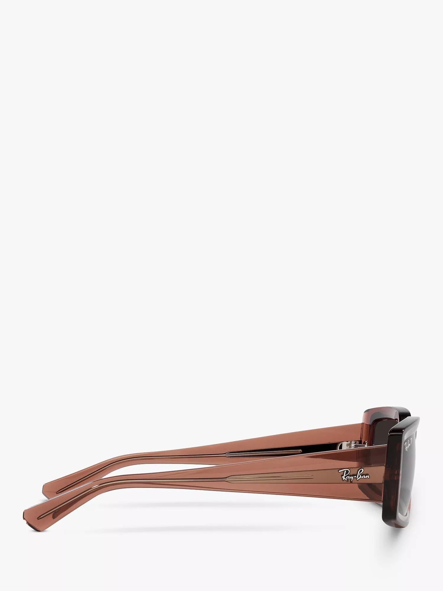 Ray-Ban Kiliane polarised rectangular sunglasses transparent brown (British brand)