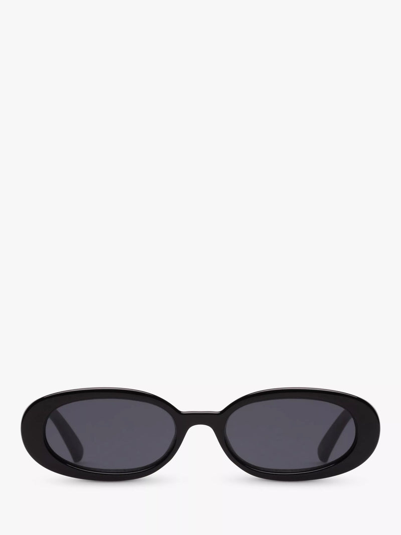 Le Specs Outta Love oval sunglasses black grey, imported from the UK