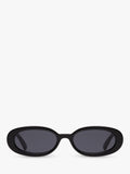 Le Specs Outta Love oval sunglasses black grey, imported from the UK