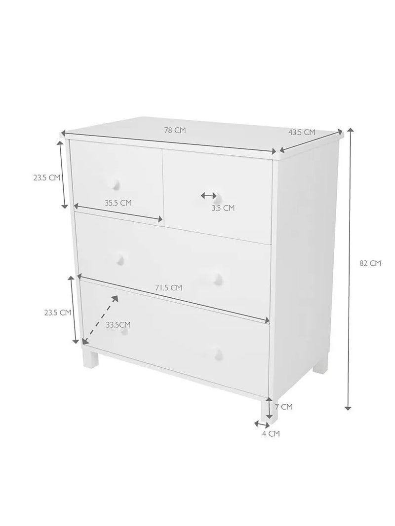 Great Little Trading Co chest of drawers white large, UK version
