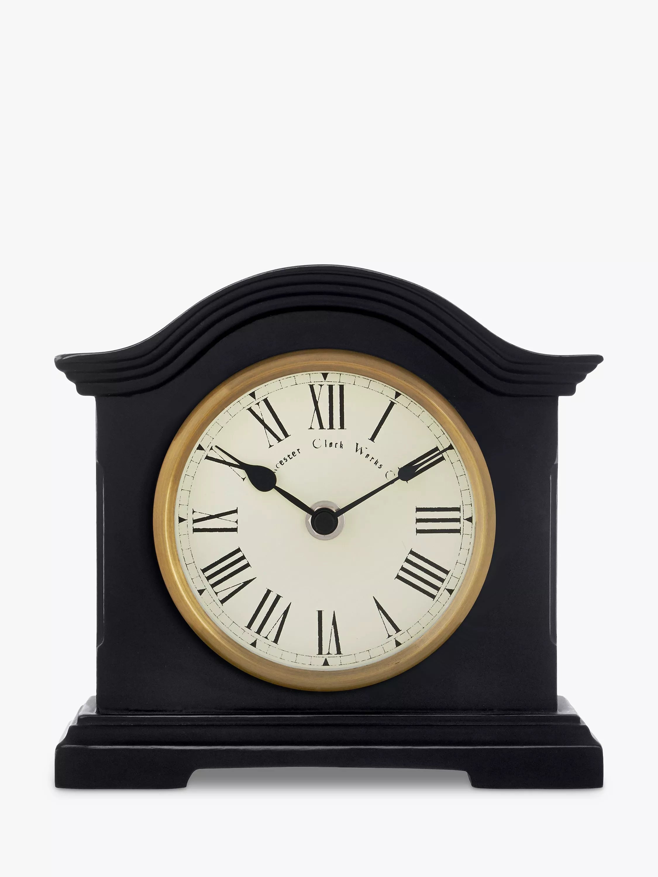 Acctim Roman numeral mantel clock distressed black - British product