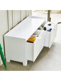 Great Little Trading Co white storage bench, imported from the UK