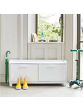 Great Little Trading Co white storage bench, imported from the UK