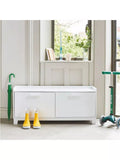 Great Little Trading Co white storage bench, imported from the UK
