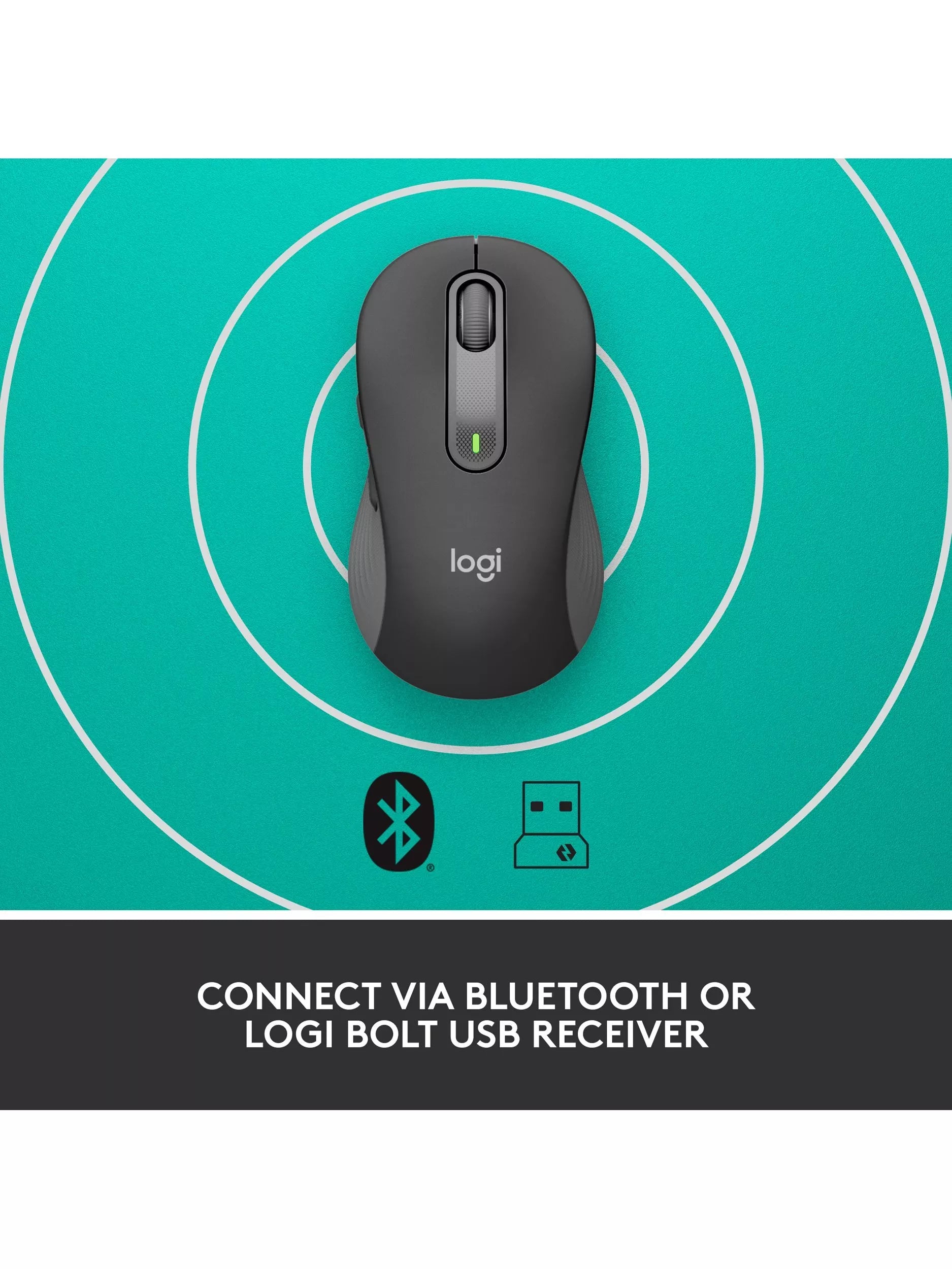 Logitech Signature M650 graphite wireless mouse (British brand)