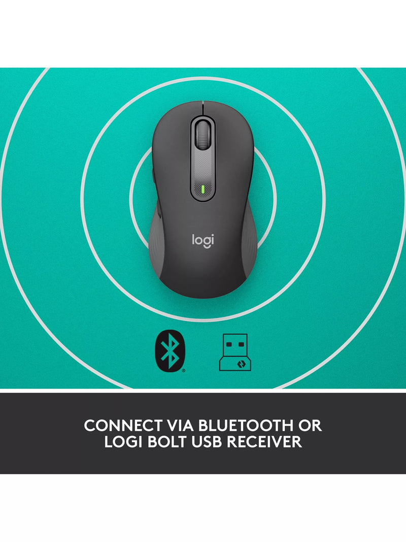 Logitech Signature M650 graphite wireless mouse (British brand)