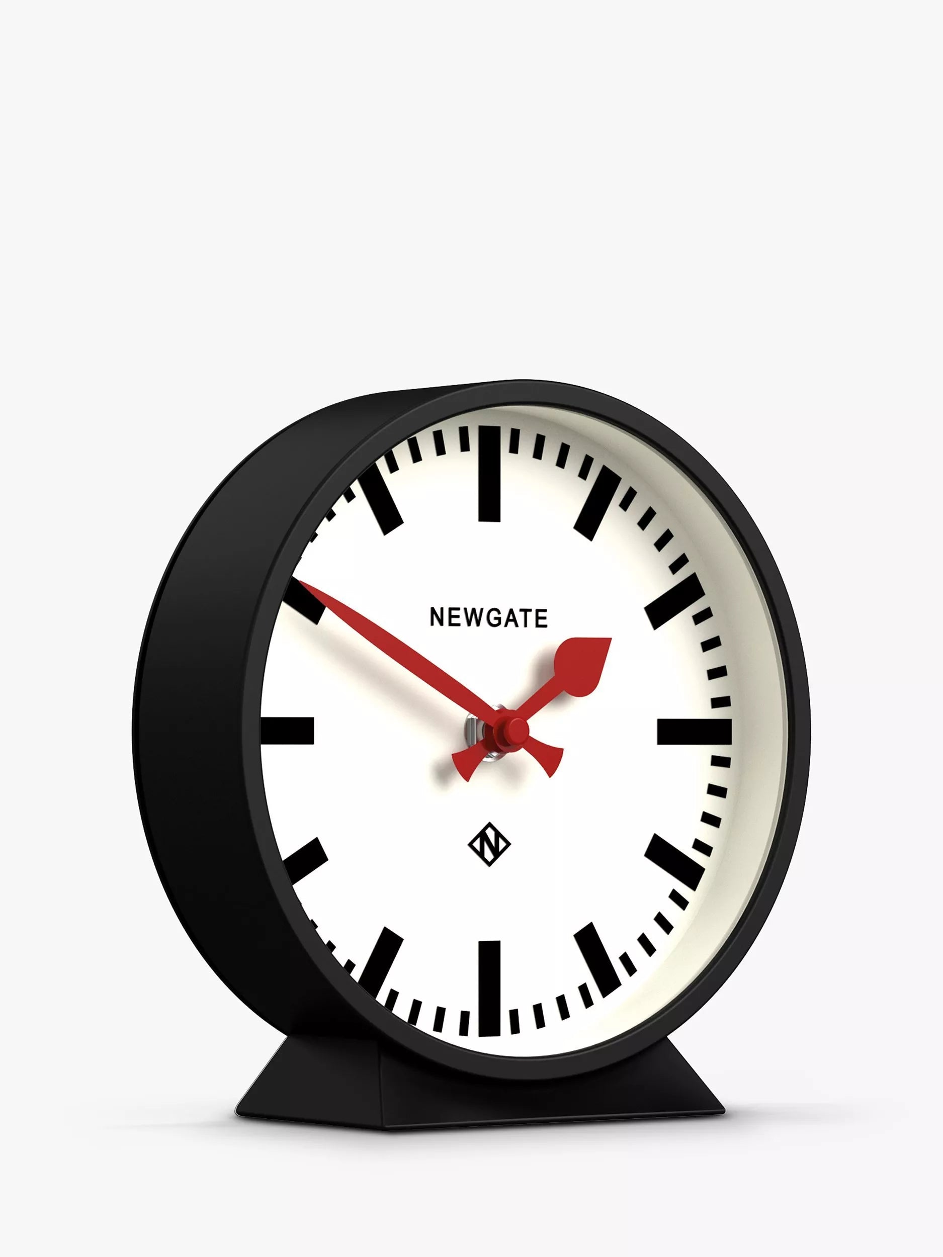 Newgate Clocks silent sweep mantel clock black round - British product