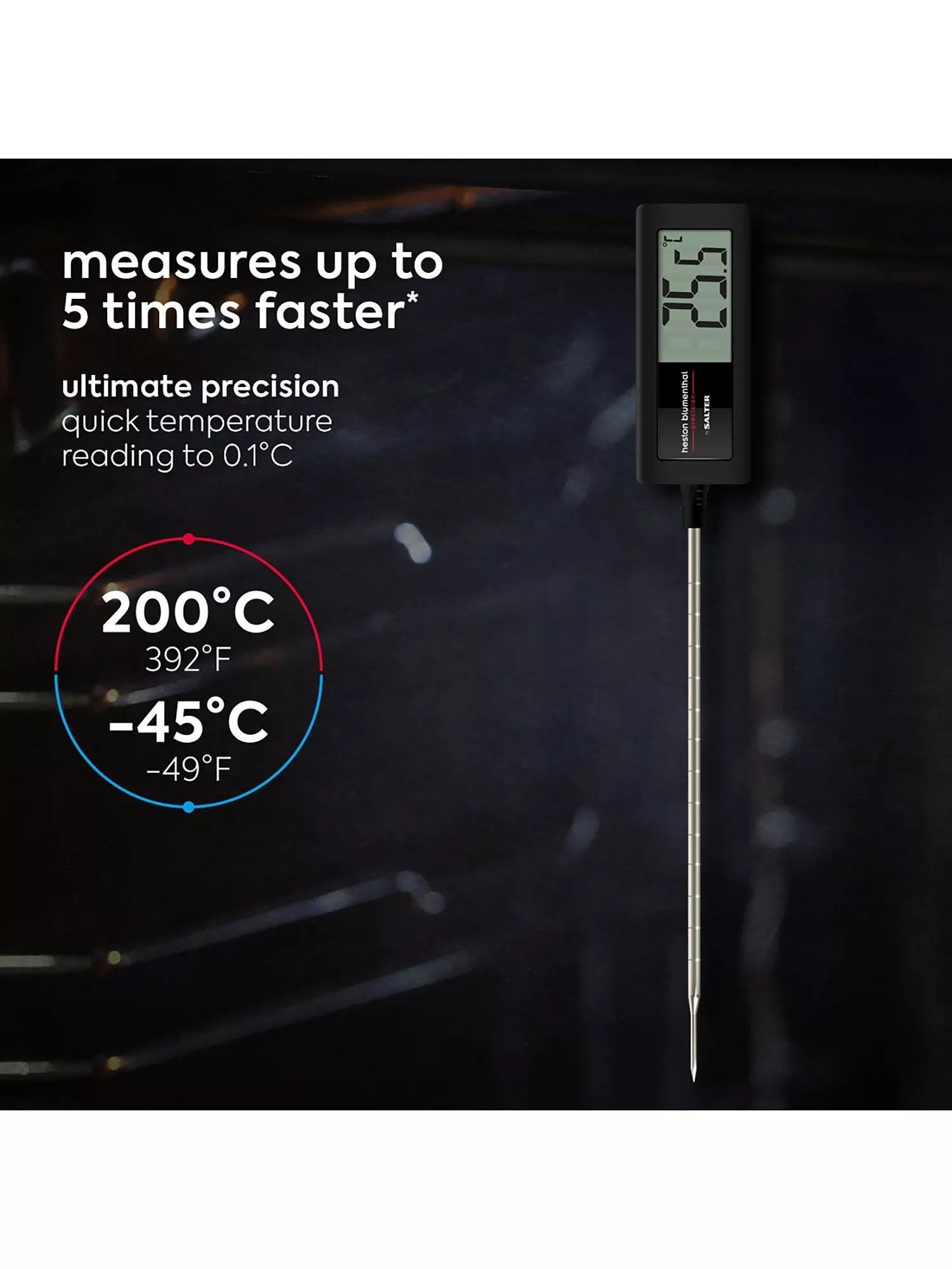 Salter precision 2-in-1 meat thermometer with long probe - British product