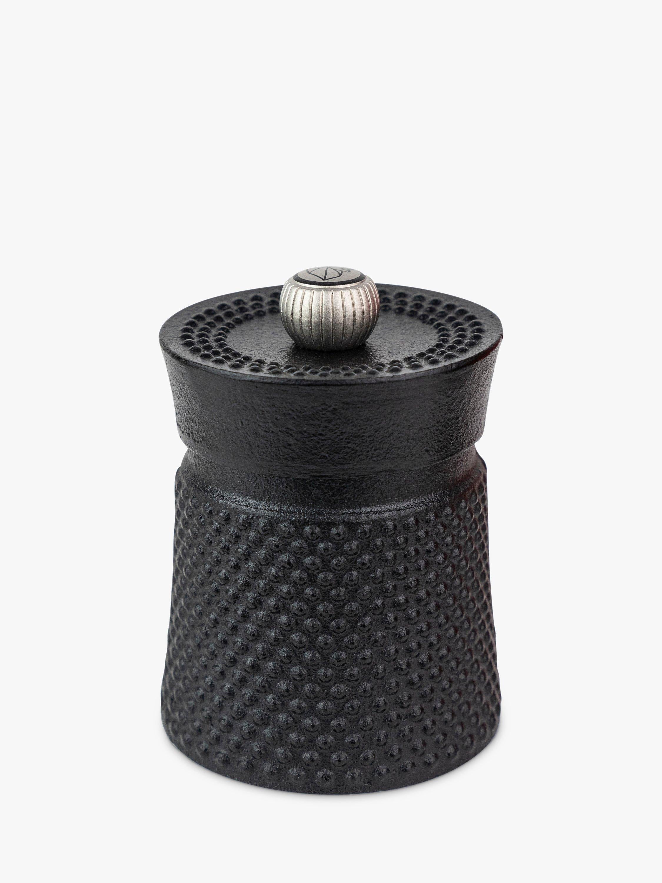 Peugeot Bali Spice Palace cast iron and bamboo pepper and salt mill set in matt black, imported from the UK
