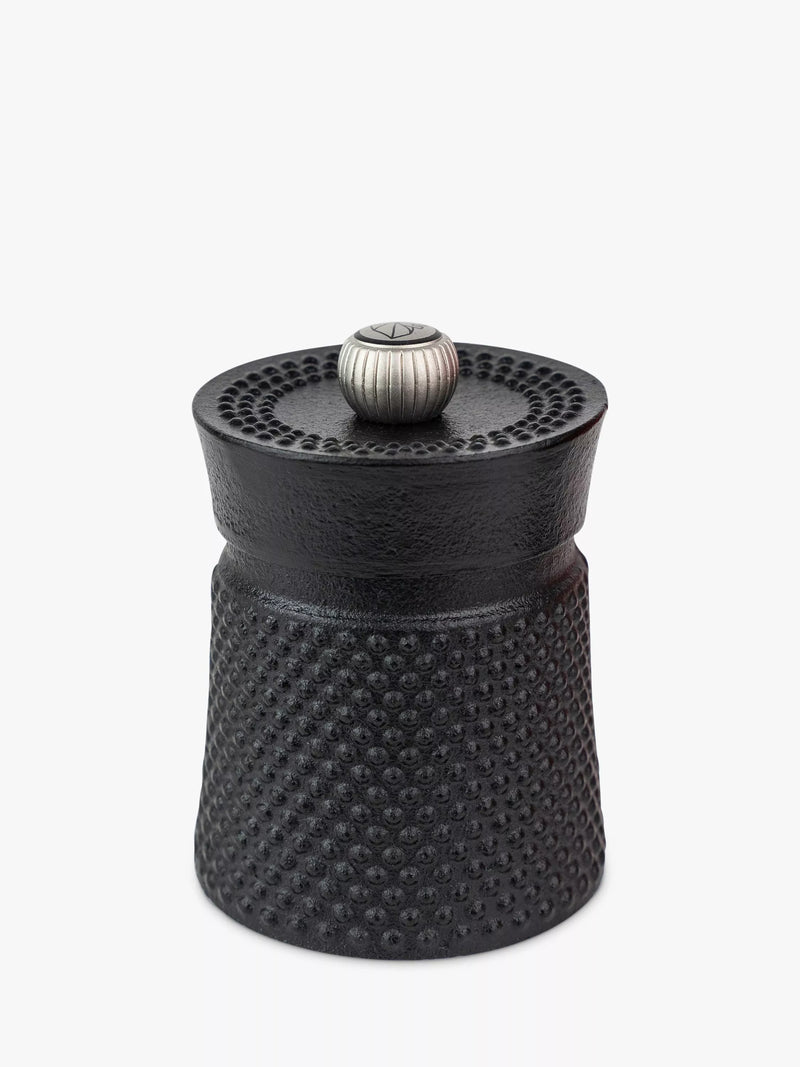 Peugeot Bali Spice Palace cast iron and bamboo pepper and salt mill set in matt black, imported from the UK