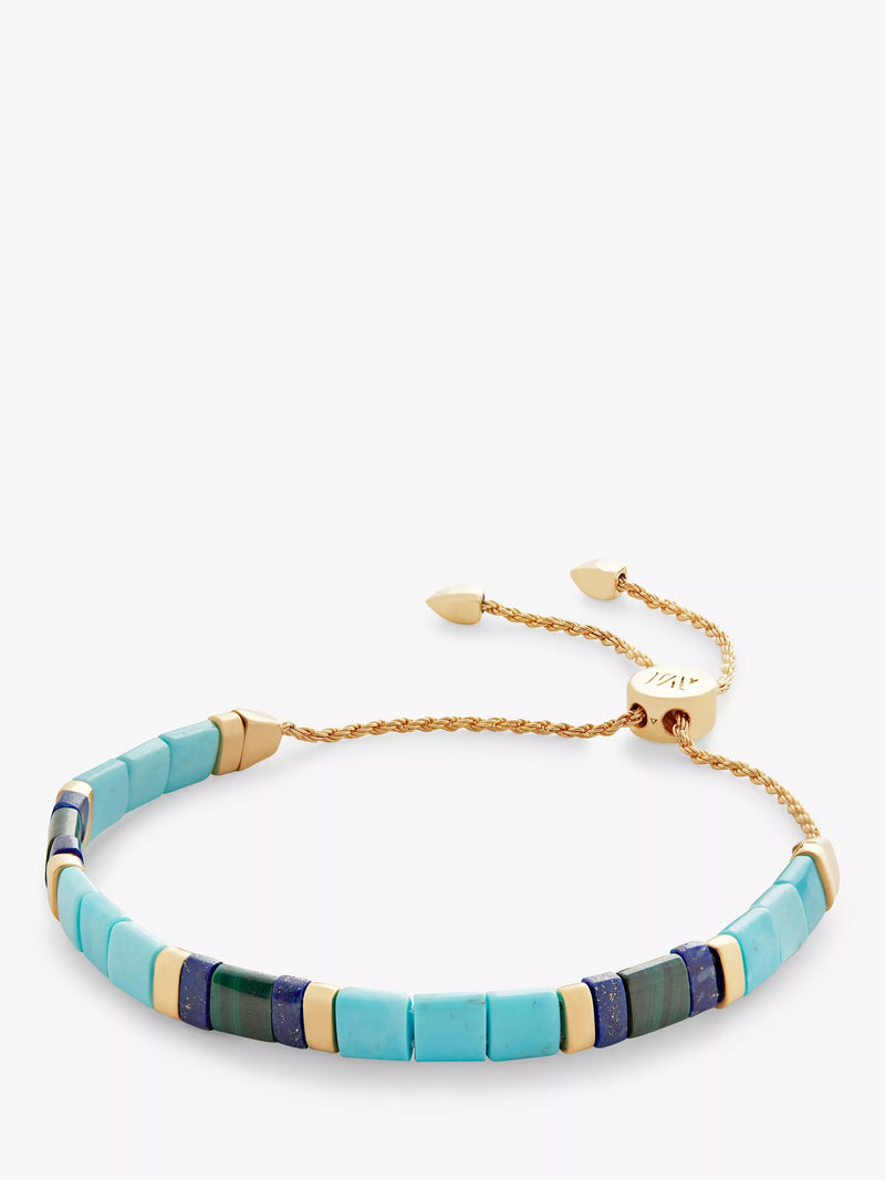 Monica Vinader Delphi Turquoise beaded bracelet 11cm, imported from the UK