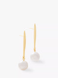 Monica Vinader pearl drop earrings gold 3.5cm, imported from the UK