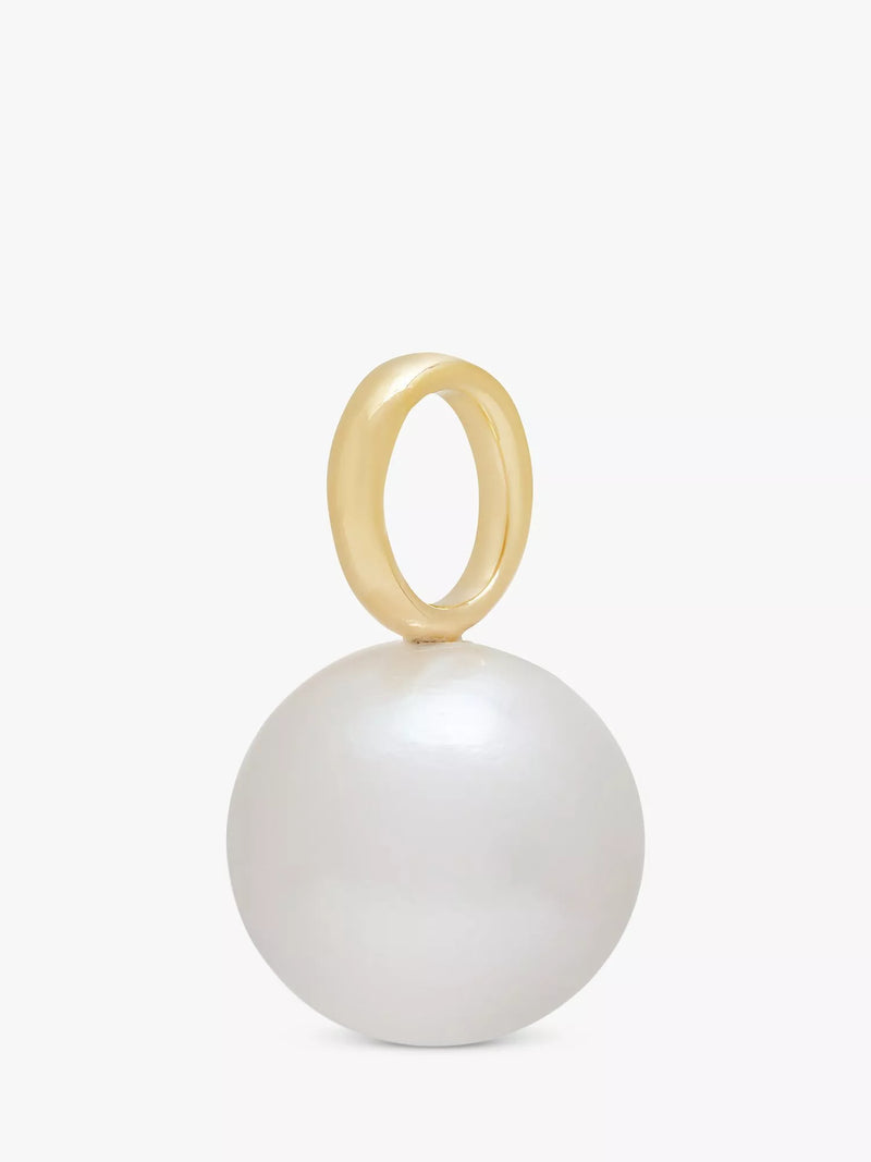 Monica Vinader Nura round pearl pendant charm gold plated, UK version