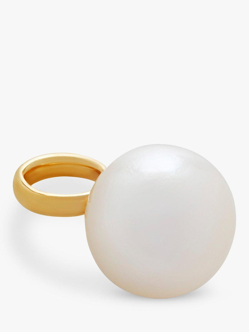 Monica Vinader Nura round pearl pendant charm gold plated, UK version