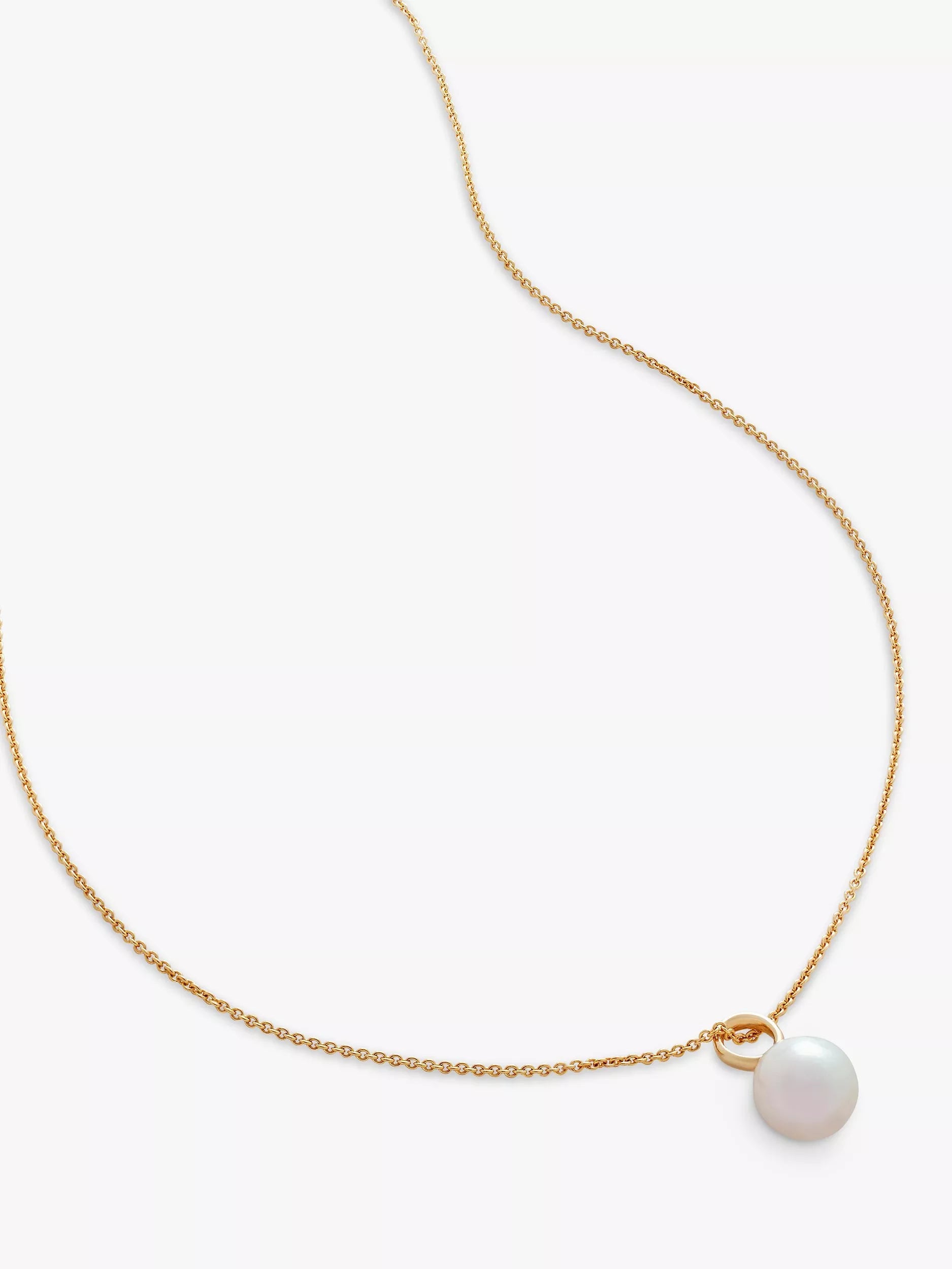 Monica Vinader Nura round pearl pendant charm gold plated, UK version