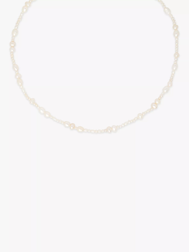 Astrid & Miyu freshwater pearl beaded necklace white 40cm, imported from the UK